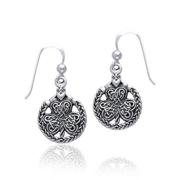 Celtic Shamrock Claddagh Silver Earrings TE2916 - Jewelry